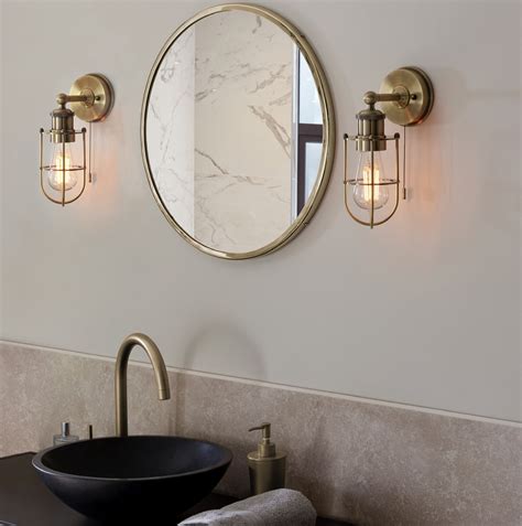 Annie Antique Brass Industrial Bathroom Wall Light Lightbox