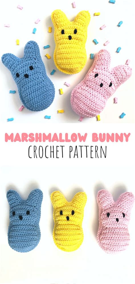 Crochet Pattern Marshmallow Peep Bunny Crochet Pattern Easy Etsy