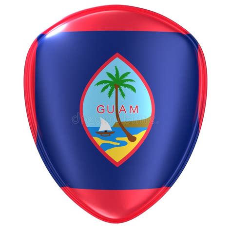 3d Rendering Of A Guam Flag Icon Stock Illustration Illustration Of