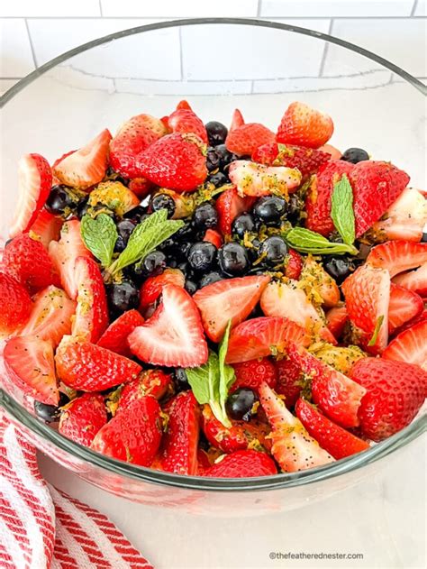 Strawberry Blueberry Salad - The Feathered Nester