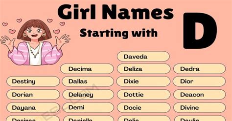 200+ Cool Girl Names that Start with D in English • 7ESL