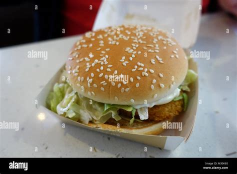 Close up of McDonald's McChicken burger Stock Photo - Alamy