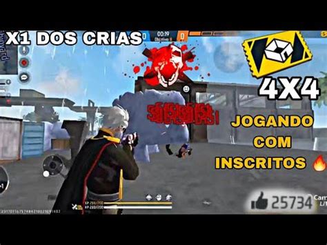 FREEFIRE AO VIVO JOGANDO SALA INSCRITOS 4X4 OS ESCRITOS