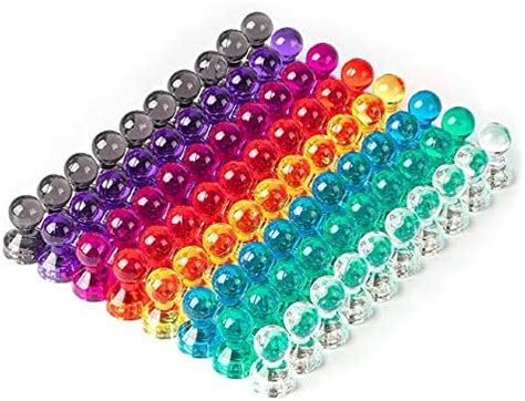 Amazon IBEQUEM 80Pcs Colorful Push Pin Magnets Mini Fridge