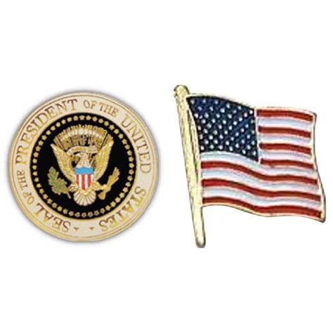 Usa Presidential Seal Pin 1 And Usa Flag Lapel Pin 78 X 34