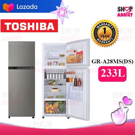 Toshiba Inverter 2 Door Fridge Gr A28ms Ds 252l With Ag Bio