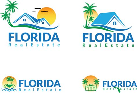 real estate logo design  florida style real estate  vector