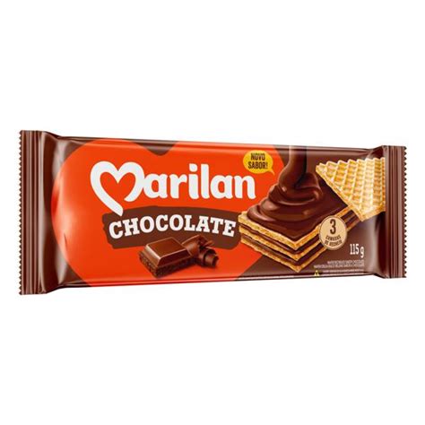 Biscoito Wafer Recheio Chocolate Marilan Pacote G Super Jos