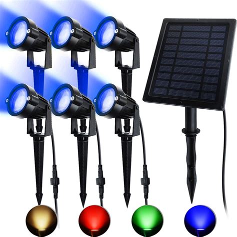 Amazon.com : ASENEK Solar Spotlights, RGB Landscape Lights, LED Outdoor Spotlights with 6 ...