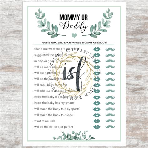 7 Matching Printable Baby Shower Games In A Gender Neutral Greenery