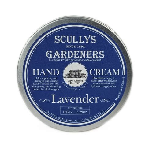 Gardeners Lavender Hand Cream 150gm Scullys Home And Beauty