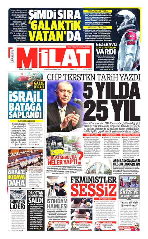 Milat Gazetesi Milat Manşet Oku Haberler 21 Ocak 2024