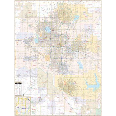 Oklahoma City Ok Wall Map By Kappa The Map Shop