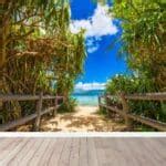 Fotobehang Zandpad Naar Tropisch Strand Op Maat Youpri