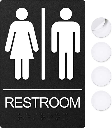 Amazon.com : ASSURED SIGNS Unisex Bathroom Signs, Restroom Sign For ...