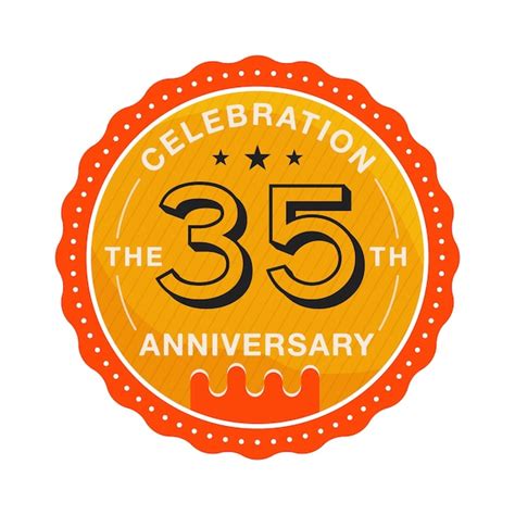 Premium Vector 35 Years Anniversary Logo Template Wedding Badge In Flat Modern Style Birthday