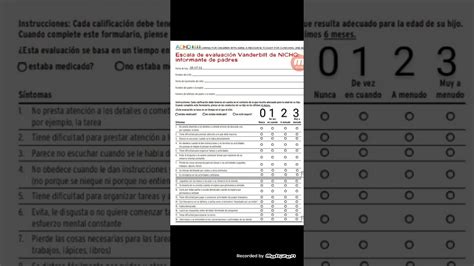 Escala de Evaluación Vanderbilt YouTube