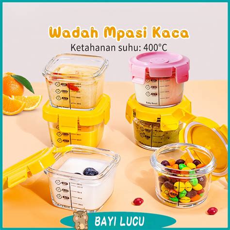 Jual Wadah Mpasi Kaca Penyimpanan Mpasi Glass Baby Food Container Mpasi