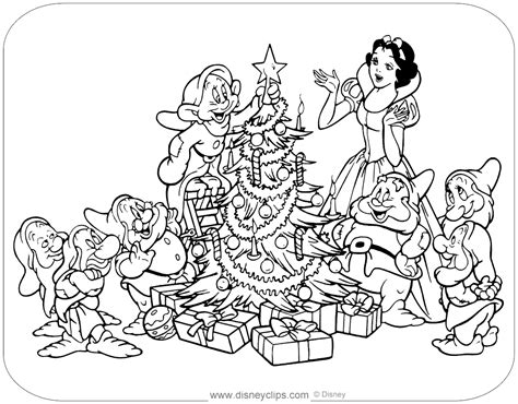 Disney Princess Christmas Coloring Pages | Disneyclips.com