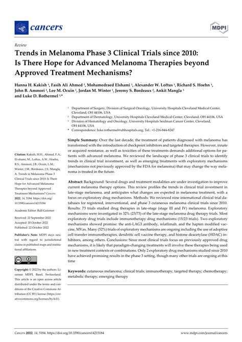 Pdf Trends In Melanoma Phase Clinical Trials Since Is There