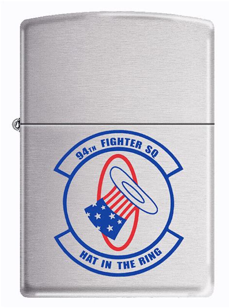 94th Fighter Squadron Hat In The Ring Zippo Mib Usaf Brushed Chrome 2009 Ebay