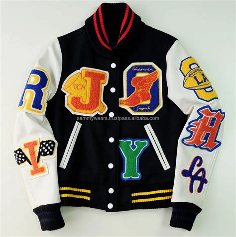 street wear varsity jacket mens wool leather letterman jackets