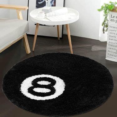 Colorthesports Ball Rug Black Round Rug Billiard Pool Ball