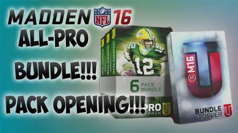 ALL PRO PACK BUNDLE OPENING Episode 1 Madden NFL 16 YouTube