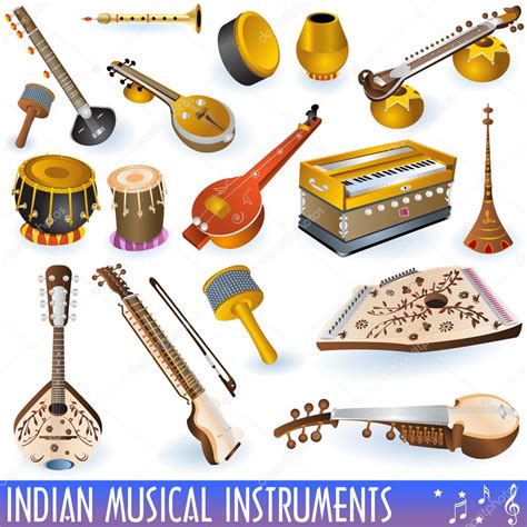 Indian music instruments — Stock Vector © Stiven #2731766