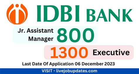 IDBI Recruitment 2023 : For Jr AM and Executive