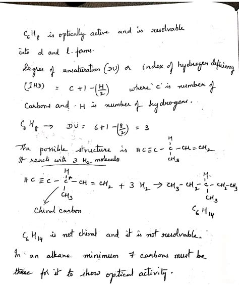 Compound A C H Which Is Optically Active React With Excess H In Pd