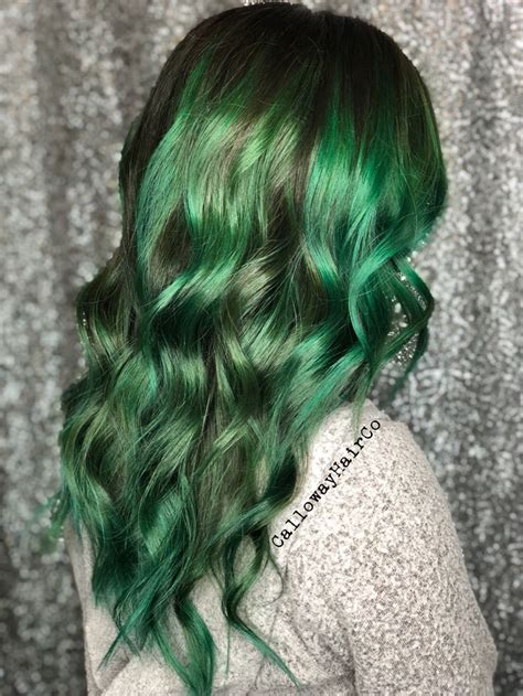 Emerald Green Balayage Emerald Green Hair Green Hair Green Hair Dye