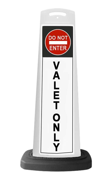 Valet White Vertical Panel Do Not Enter Valet Only With Reflective Sign P12