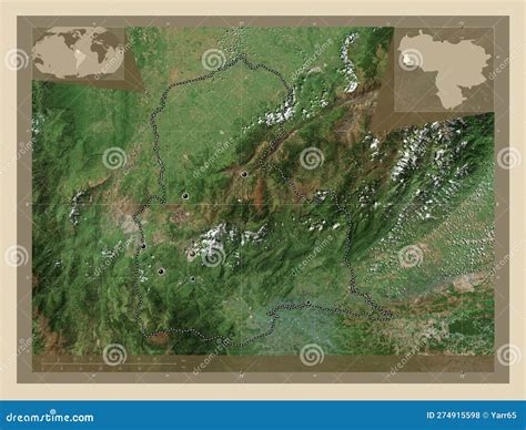 Tachira, Venezuela. High-res Satellite. Major Cities Stock Illustration ...