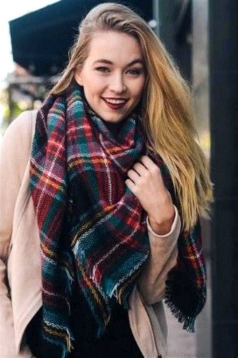 Classic Plaid Blanket Scarf And Wrap