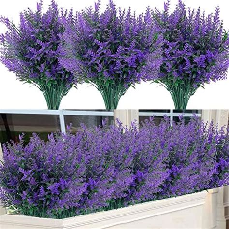 12 Fiori Artificiali Di Lavanda Per Interni Ed Esterni In Plastica