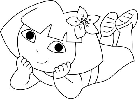 Dora and Butterfly Coloring Page - Free Printable Coloring Pages for Kids