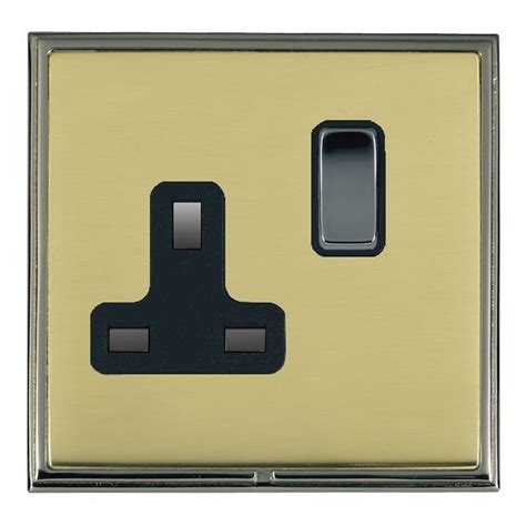 Hamilton Linea Scala Cfx Black Nickel Framepolished Brass Plate 1 Gang 13a Double Pole Switched