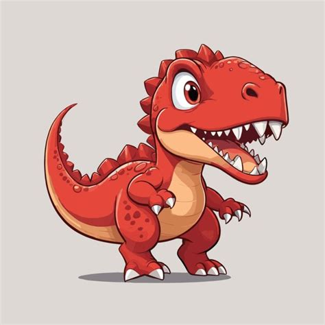 Vector De Dinossauro Zangado Bonito Em Um Fundo Branco Vetor Premium