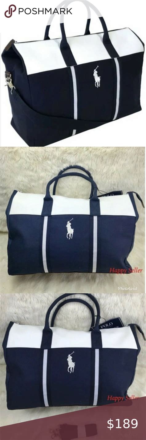 Ralph Lauren Polo Duffle Bag Gym Canvas Weekender Holdall Luggage Big