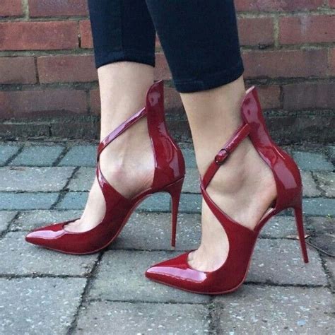 Pin By Alexa On Fashion In Heels Red High Heel Shoes Heels Boot