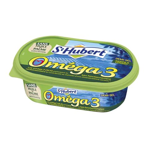 Margarine Omega 3 Sans Huile De Palme Demi Sel Saint Hubert 250 G