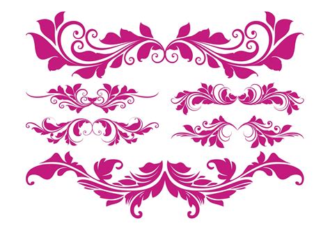 Retro Flower Scrolls Download Free Vector Art Stock Graphics And Images