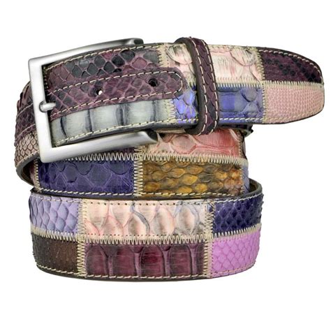 Ceinture Patchwork En Python Dans Les Tons De Violet BRUCLE