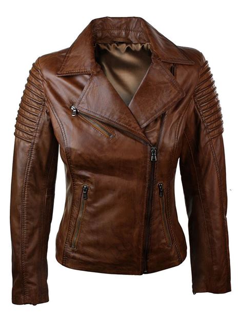 Women Brown Leather Motorcycle Jacket | Xtremejackets