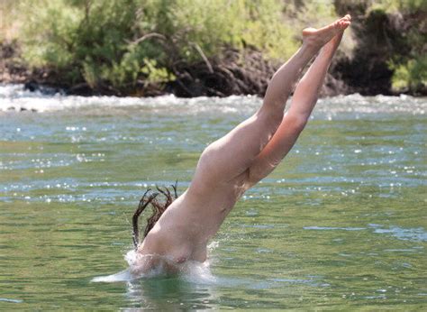 Diving In Naked At The River Nudeshots