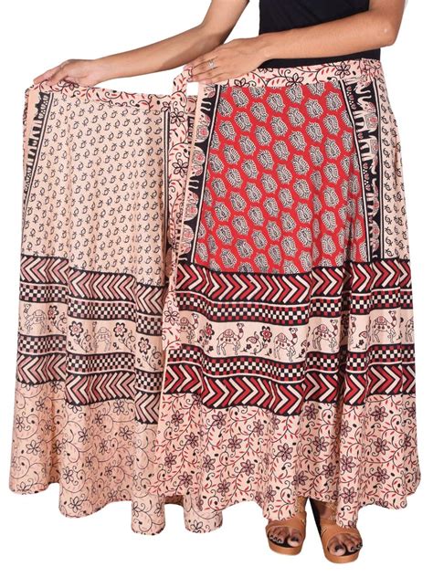 Buy Kanika Fashion Women S Cotton Jaipuri Print Wrap Around Maxi Ankle