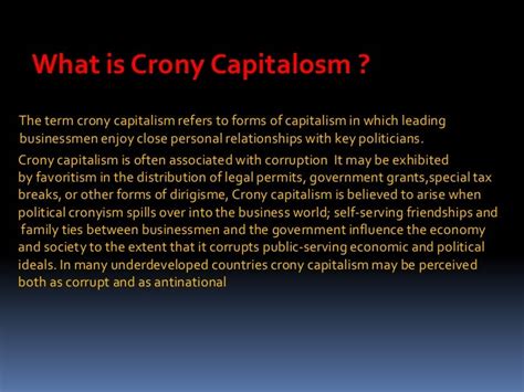 Crony capitalism ppt