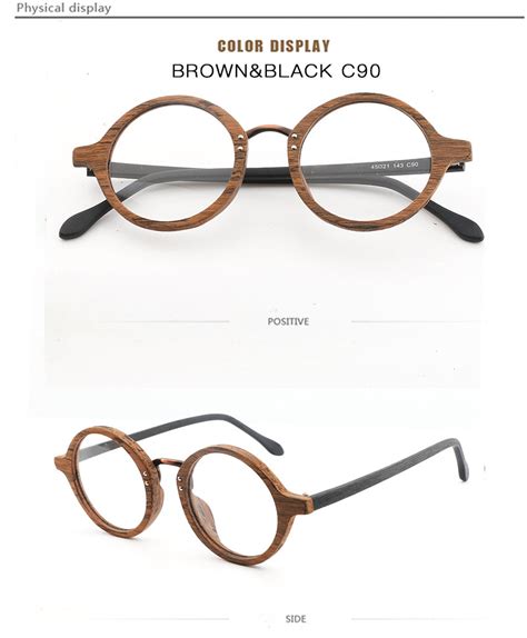 Hdcrafter Round Wood Frame Eyeglasses Fuzweb