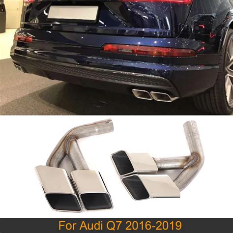 Stainless Steel Exhaust Muffler Tips For Audi Q7 2016 2019 Four Square